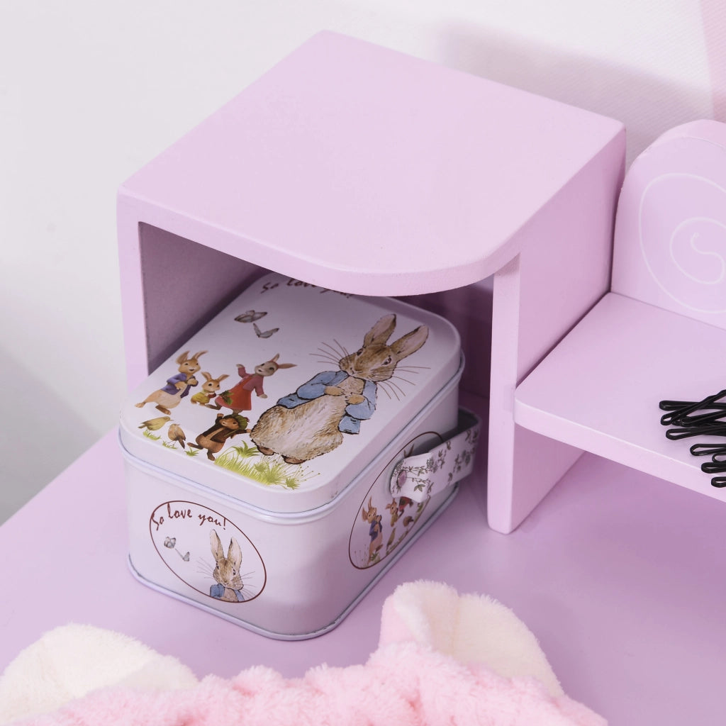 Tocador con Specchio e Sgabello per Bambini ¨C Minimal ¨C Rosa 60x34x93 cm