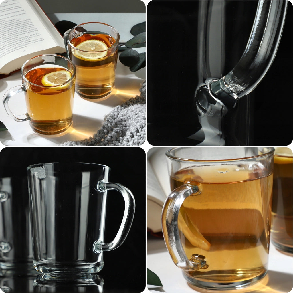 Set di 4 bicchieri da tè e caffè invernali KADAX da 410 ml con manici.