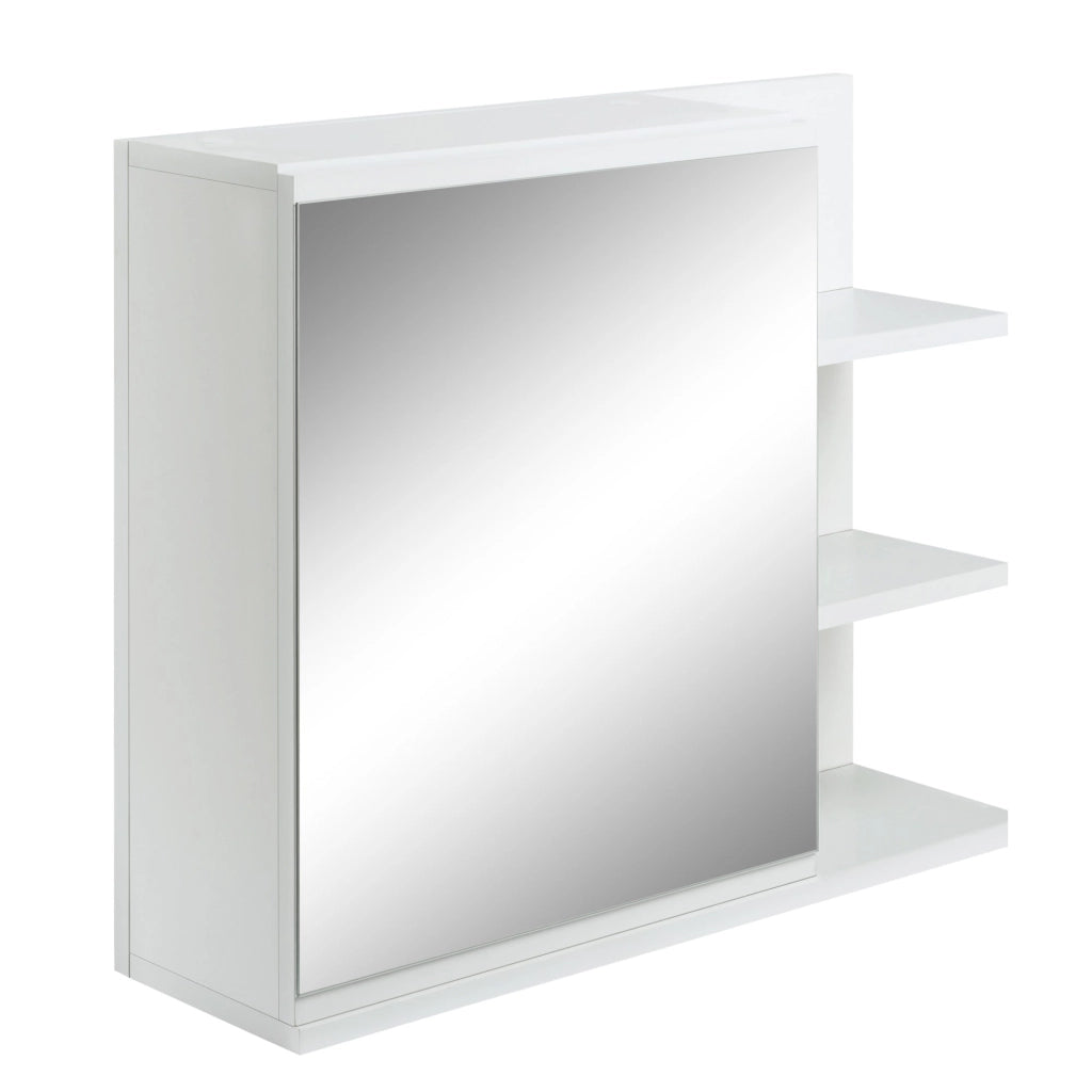 Specchio da Bagno a Parete con Armadietto e Ripiani 60x18x50cm Bianco
