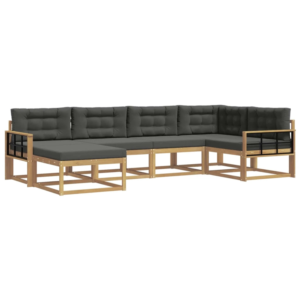 Set di divani da esterno 5 pz Bianco e Antracite Poliestere 3386701