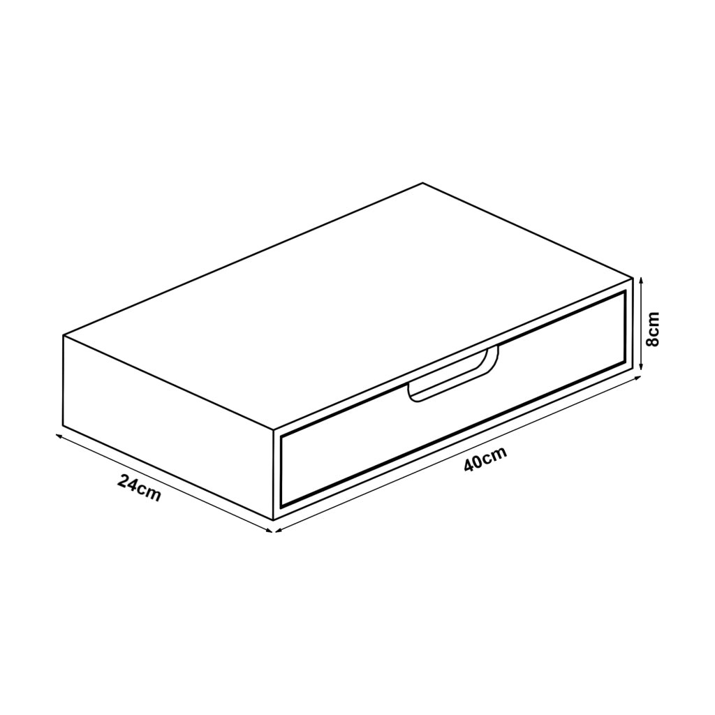 Set Bokn di 2 Mensole con Cassetto Integrato 40 x 24 x 8 cm Bambù - Nero [en.casa]