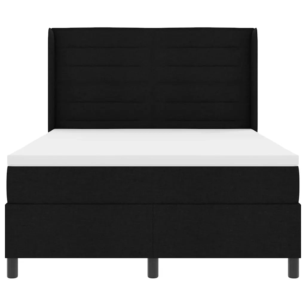 Letto a molle con materasso Nero 140 x 190 cm Tessuto