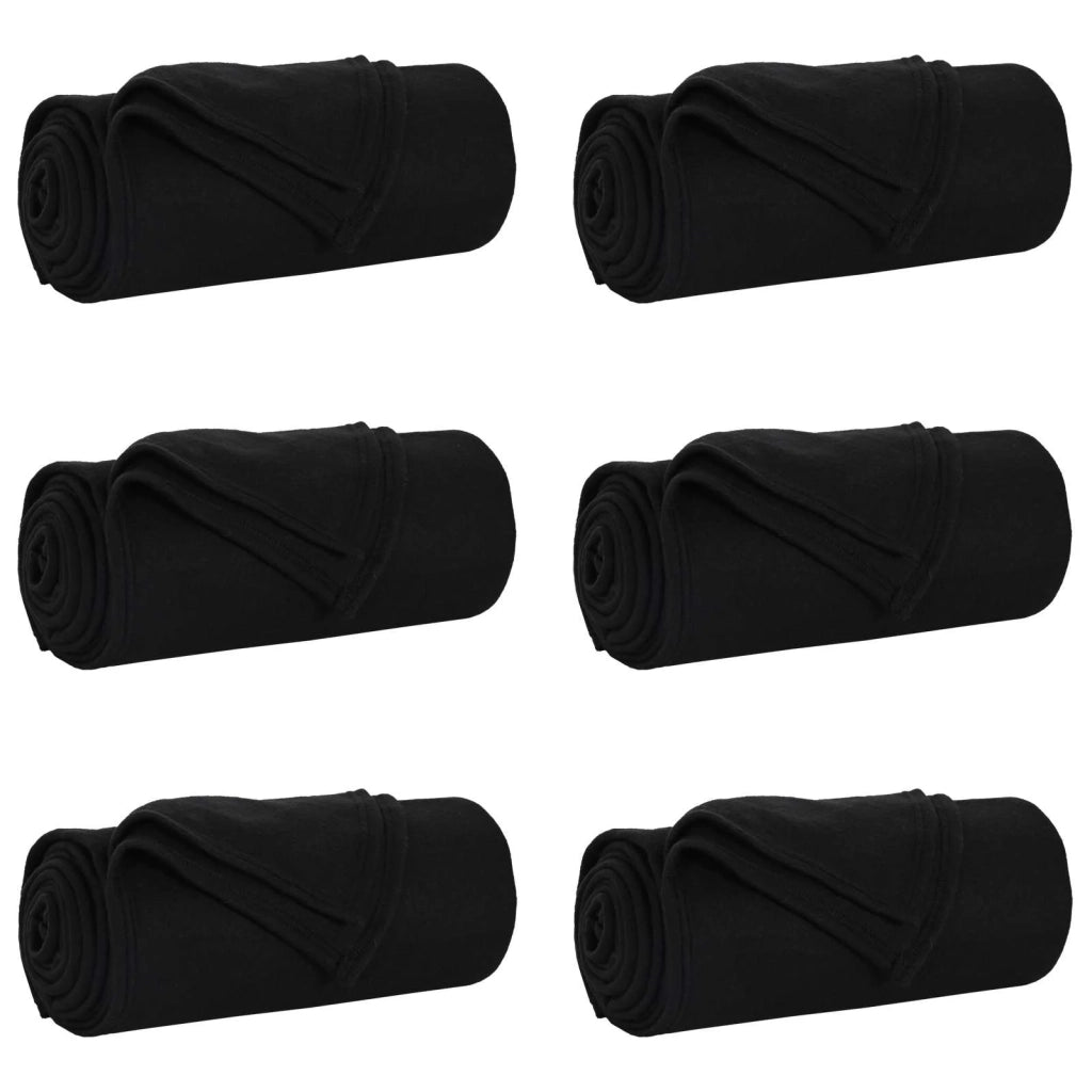 Coperte da Pile 6 pz Nero 270 x 240 cm Panno