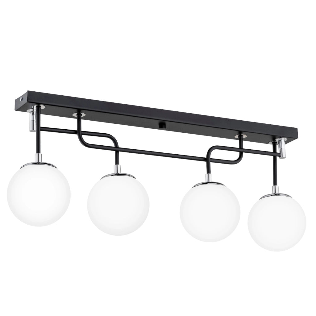 Plafoniera moderna GATUS Alfa metallo nero/bianco 4xE14