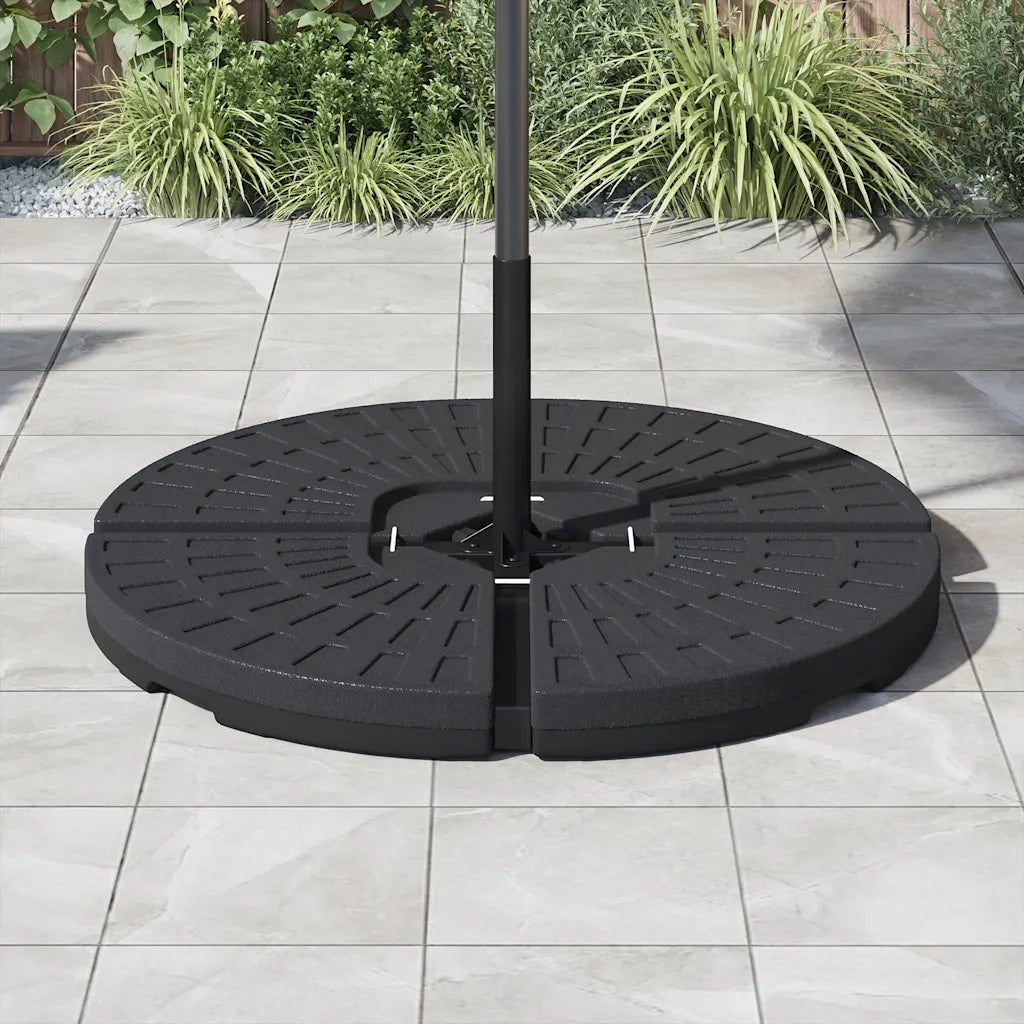 Base per Ombrellone a Forma di Ventaglio 4 pz Nero 47857
