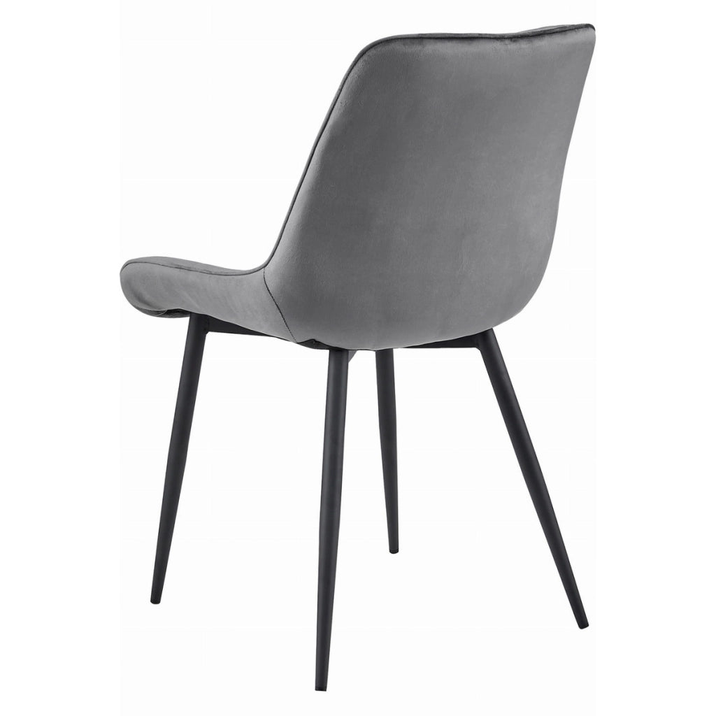 Sedia Bera in velluto grigio scuro e metallo nero