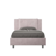 BS COM Letto singolo senza rete imbottito 100x200 microfibra glicine