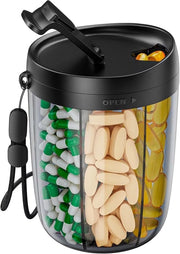 Cassa di archiviazione per pillole con 6 compartimenti separati per vitamine e supplementi.