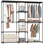 Armadio con Ripiani e Appendiabiti ¨C Minimal ¨C Nero 182x43x185 cm