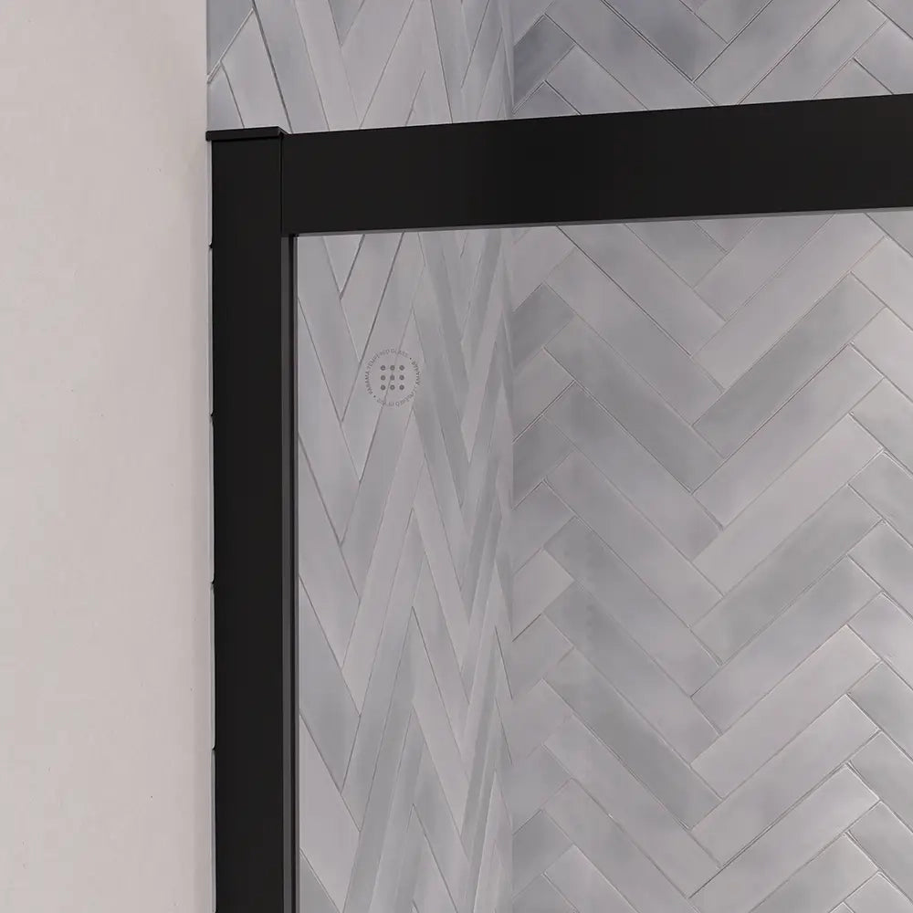 Box doccia 70x100 cm scorrevole vetro 6mm trasparente profili nero opaco | Lipari
