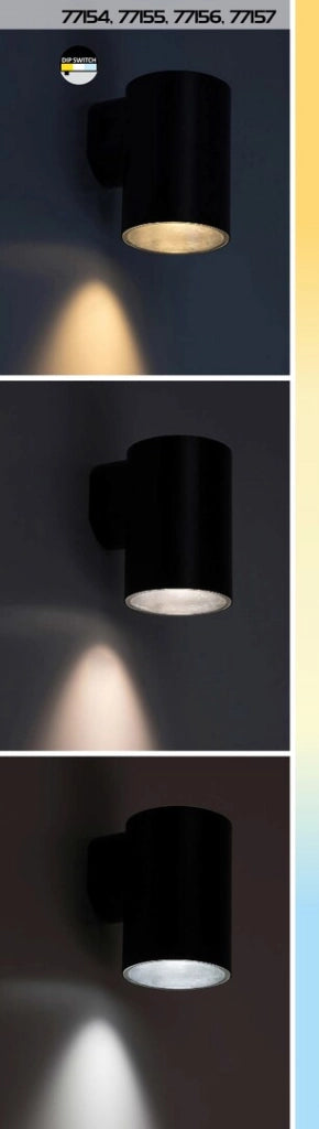 Applique esterna quadrata nera LED 9W CCT IP65 Urfa Rabalux