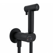 Idroscopino per wc e bidet nero tondo con miscelatore e kit doccino