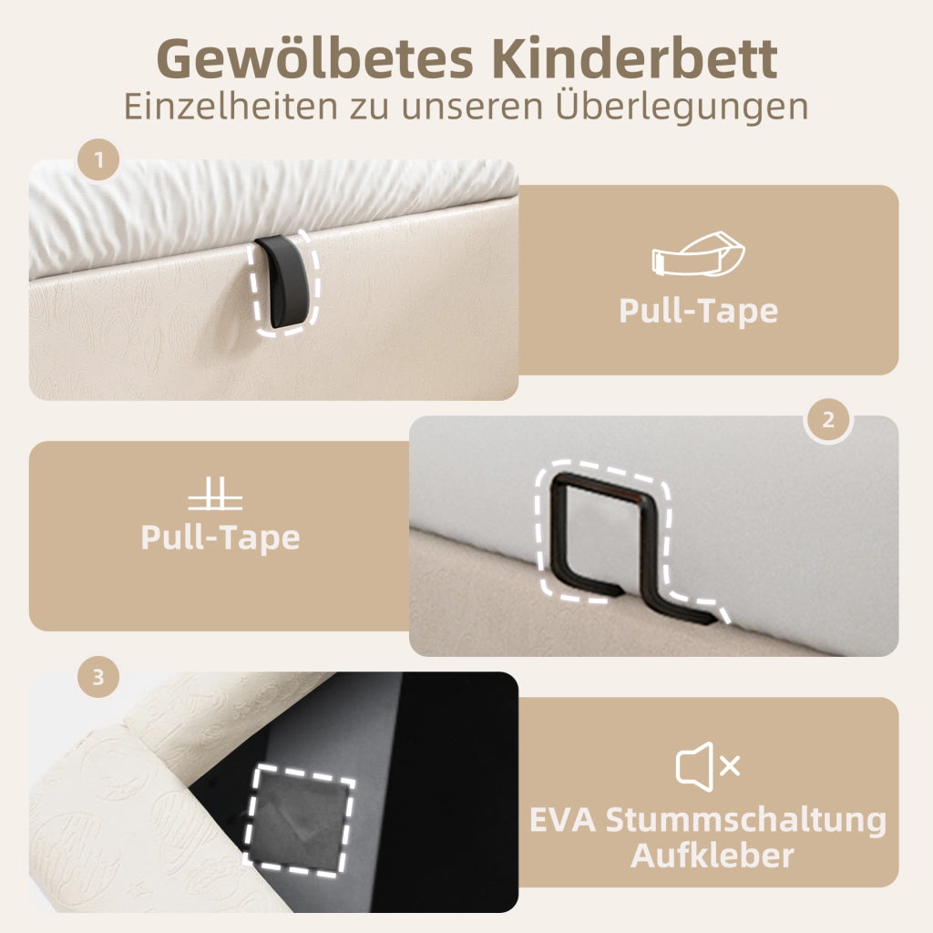 letto imbottito pu beige 90 x 200 cm