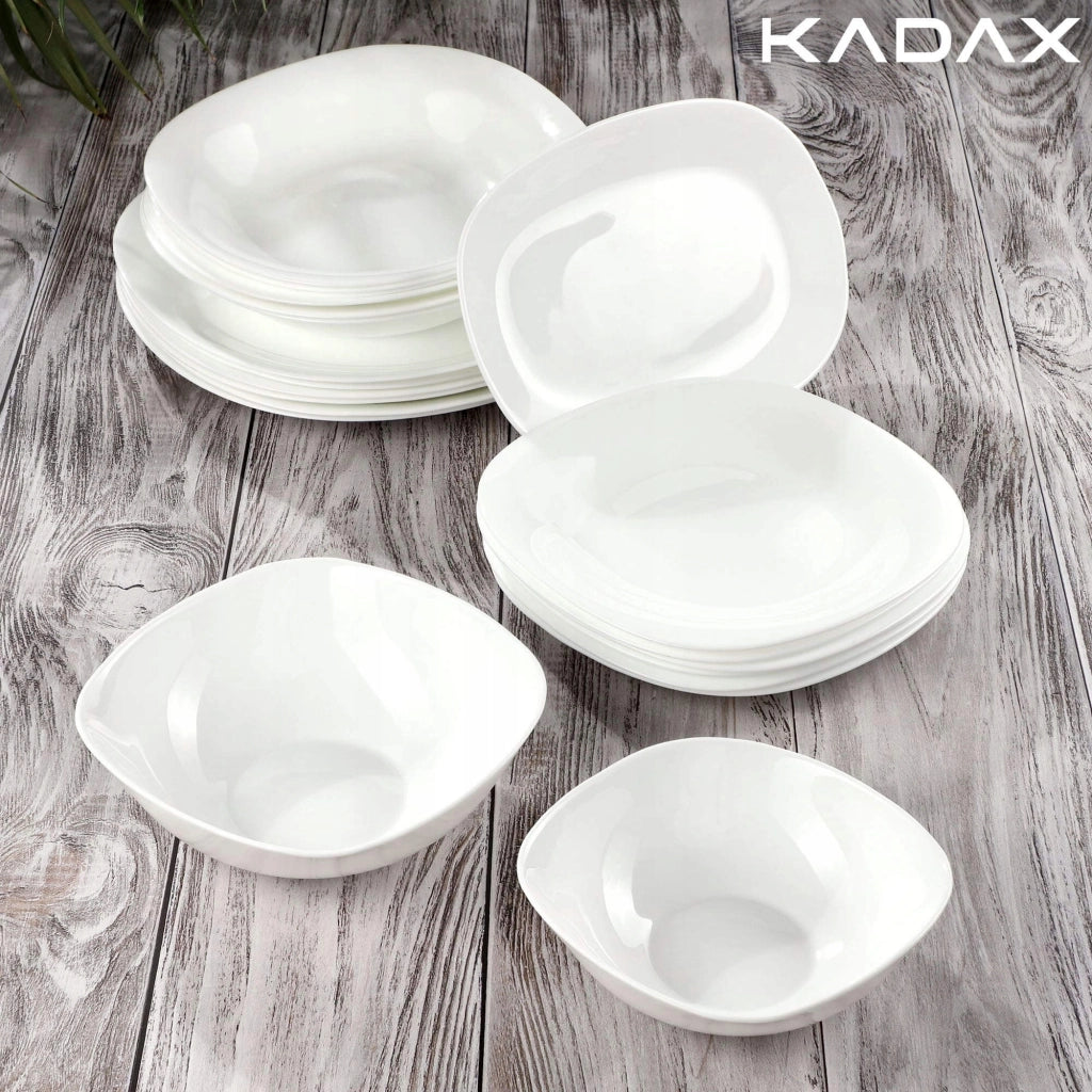 Set di 6 piatti piani KADAX da 28 cm, colore bianco.