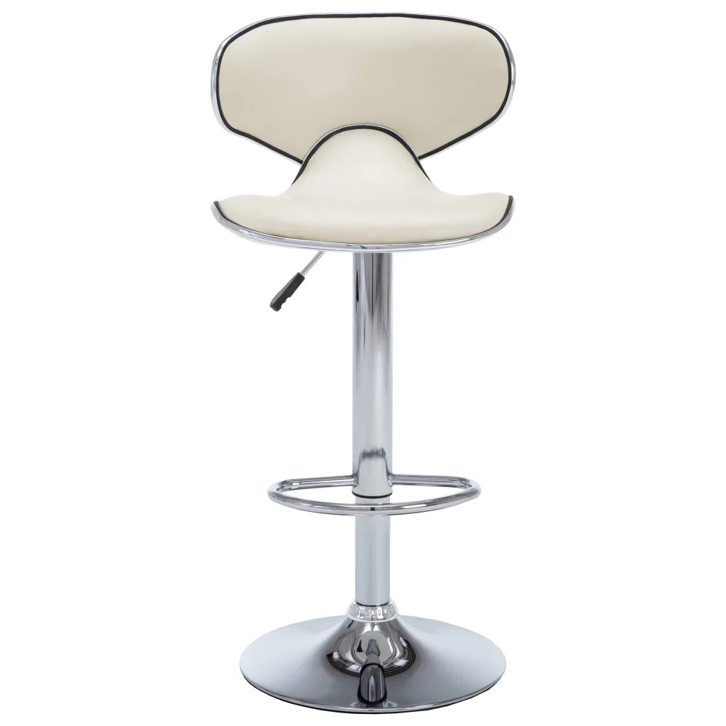 323647  Bar Stools 2 pcs Cream Faux Leather 323647