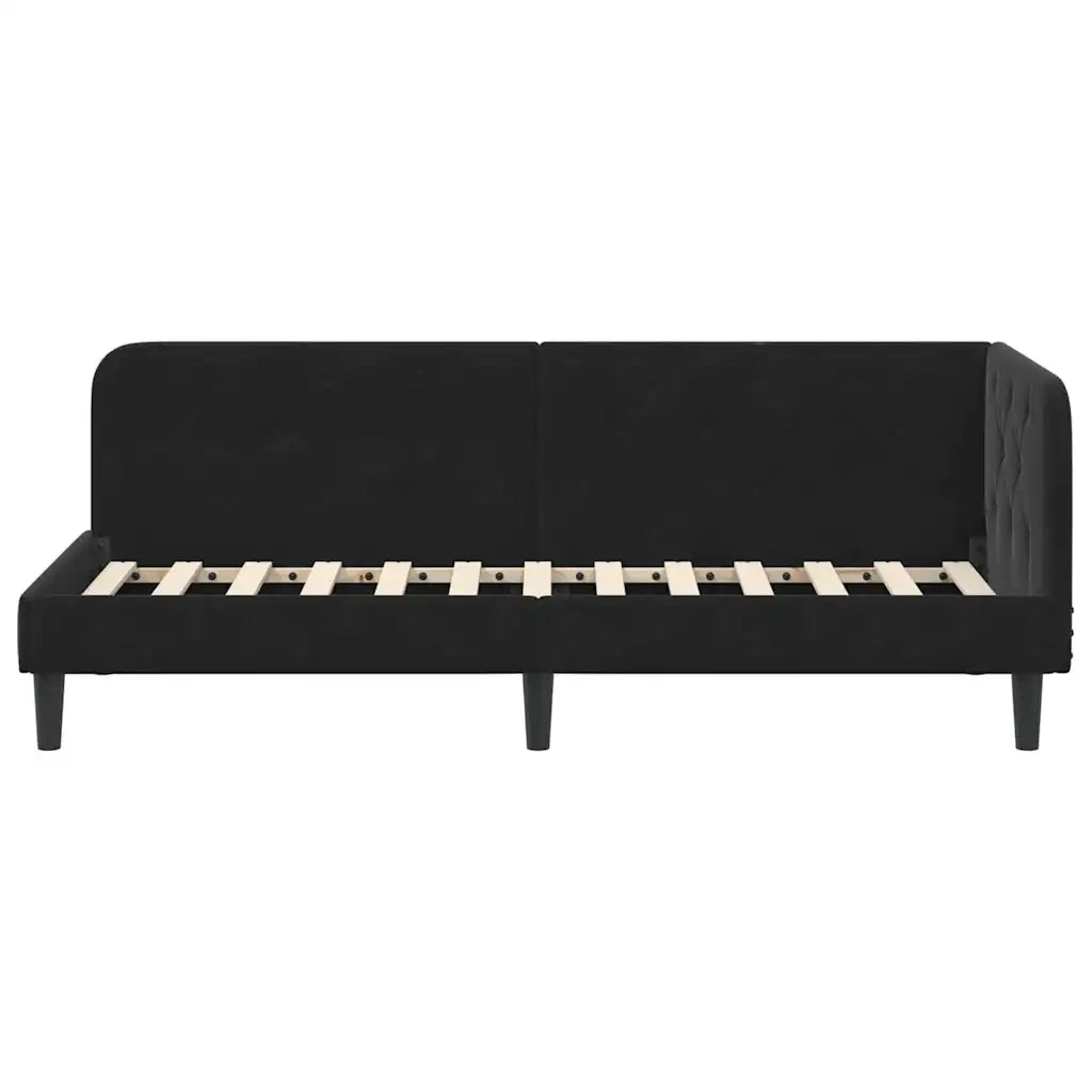 Cornice del letto ad angolo Nero 80 x 200 cm Velluto 42016591