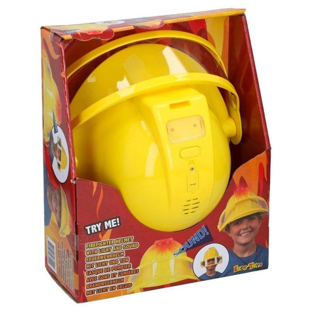 Trade Shop - Casco Pompiere Giocattolo Bambini Cappello Vigili Del Fuoco Con Luci E Suoni -