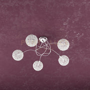 WILLOW PLAFONIERA 5 LUCI DECORO GOMITOLO 1098-PL5-GO