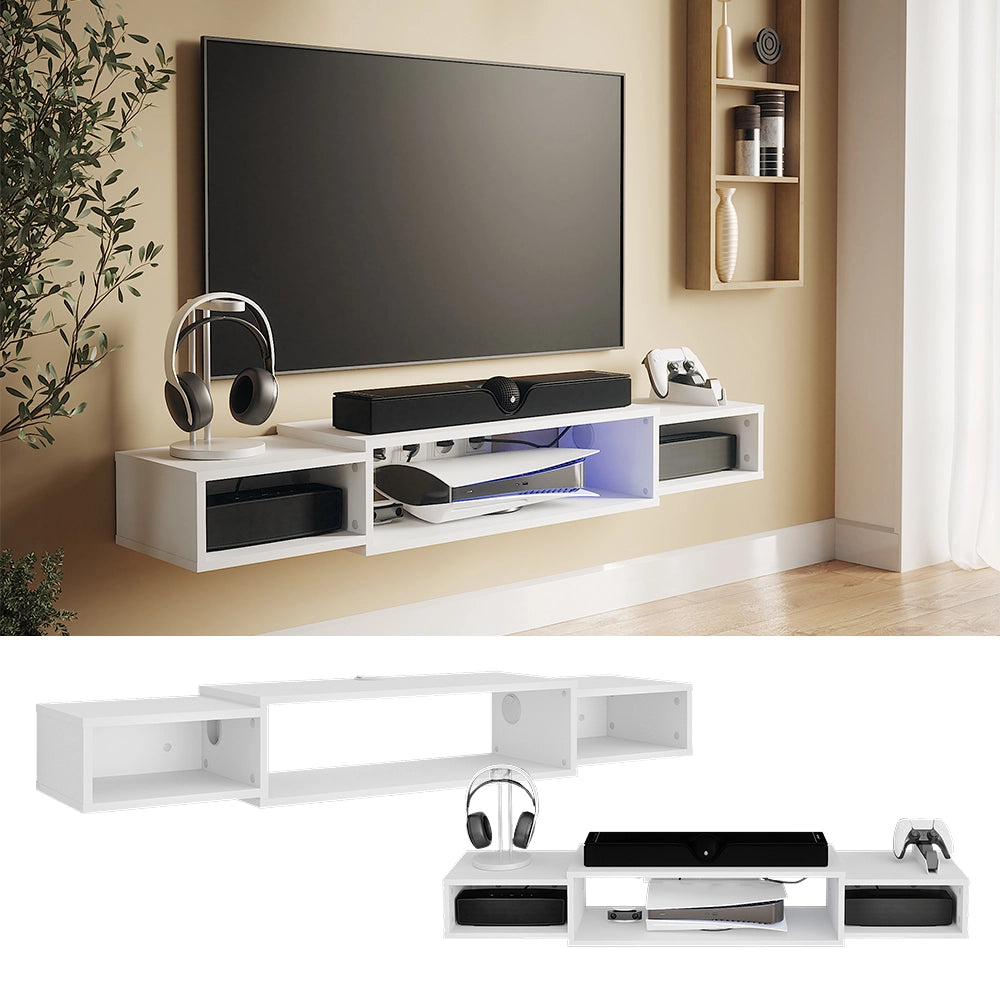 Vicco Mobile tv Bianco 139.7 x 20.3 cm con ripiani aperti