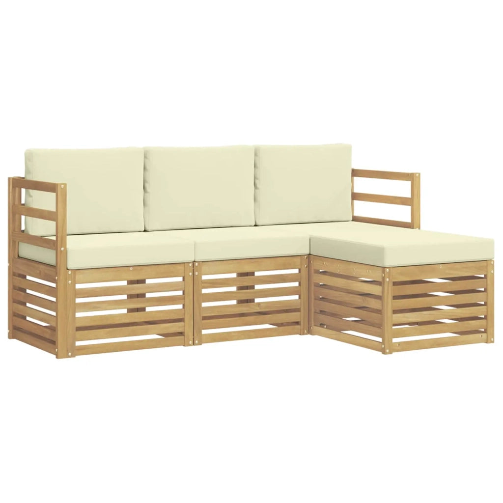 Set di divani da esterno 4 pcs Bianco e Crema 3391615