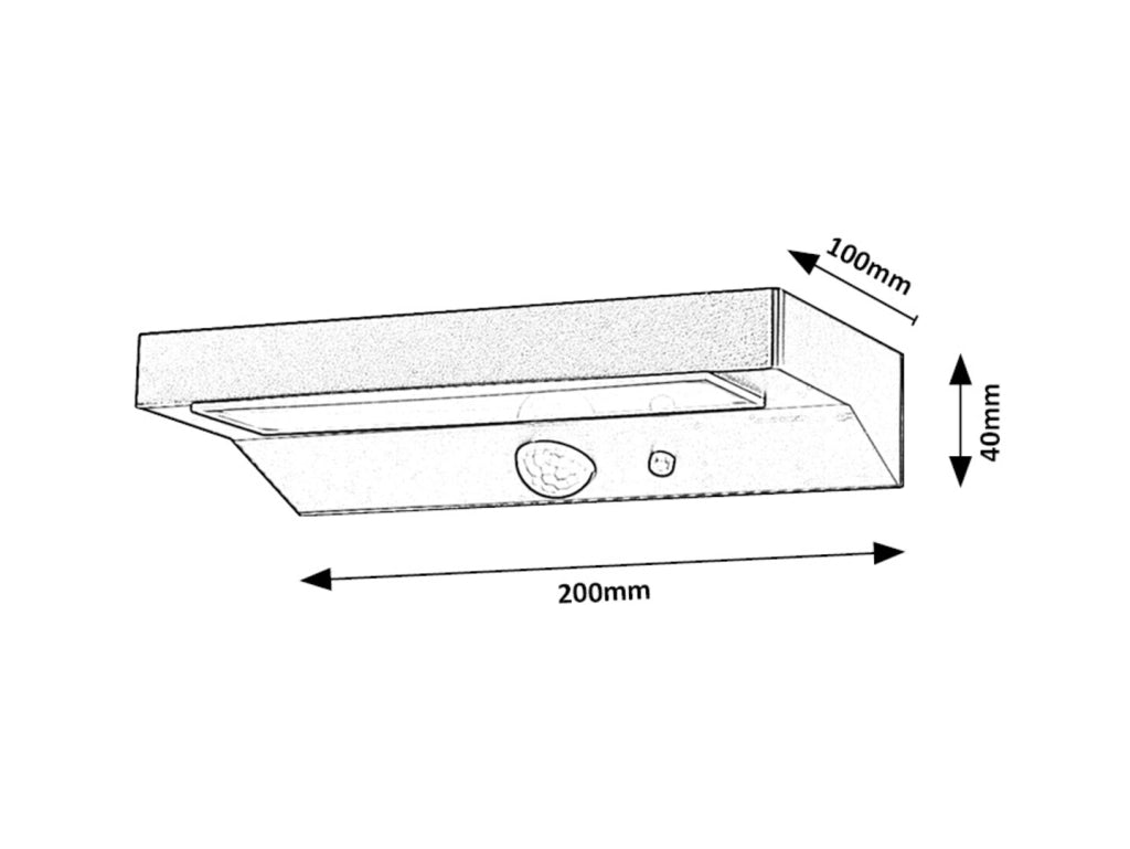 Applique solare esterna LED 6W con sensore Korana nera Rabalux