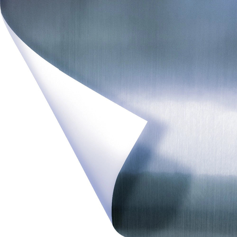ARGENTO SPAZZOLATO - Pellicola Metallizzata adesiva - 122cm di base Misura: 122x100 cm