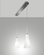 Lampada a Sospensione Diana in Metallo e Vetro Soffiato, Finitura Cromo, Attacco E27 2x 60W, IP20, Design Elegante e Moderno, Codice 2753-46-138