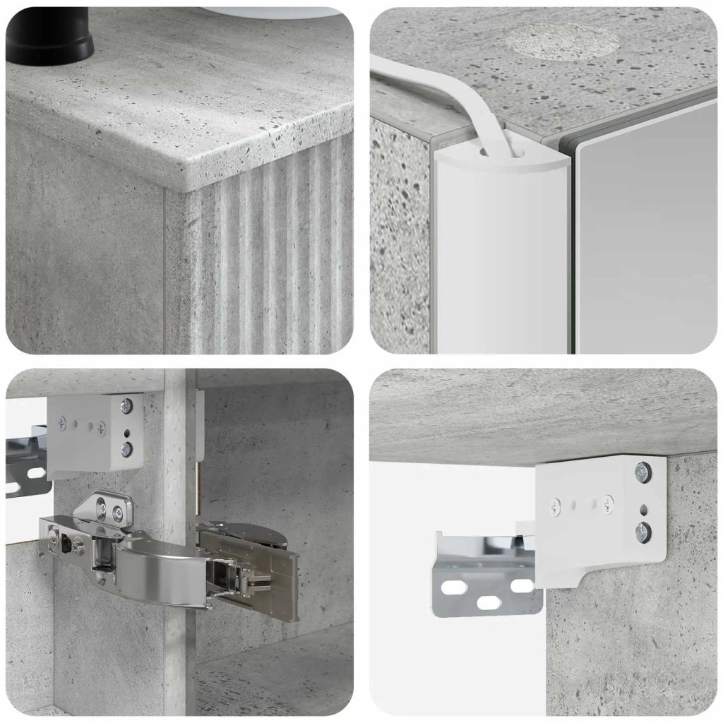 Set di mobili per il bagno 6 pz Grigio Cemento 3407138