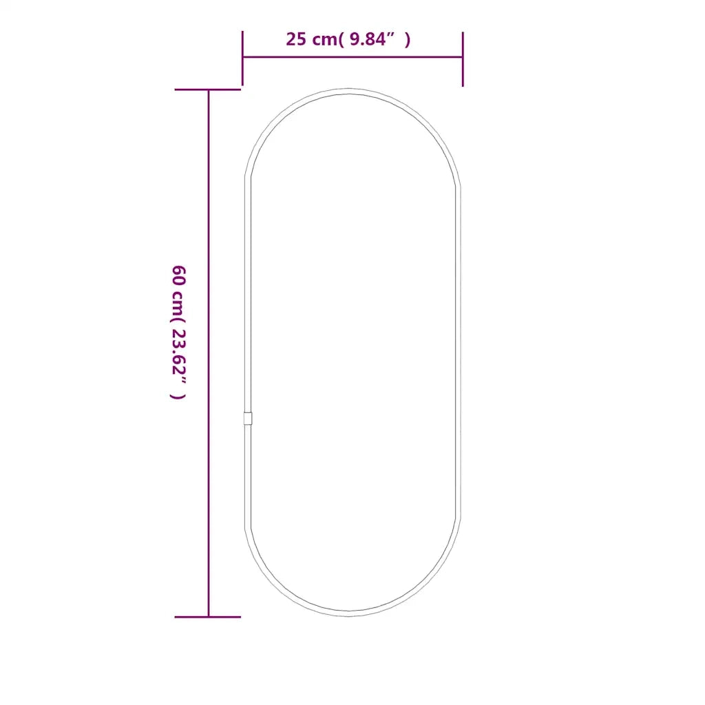 Specchio da Parete | Specchio decorativo Argento 60x25 cm Ovale