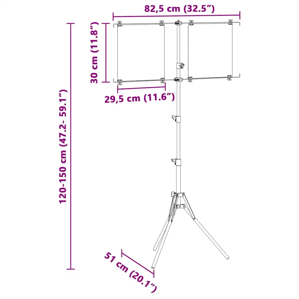Supporto per bersaglio Nero e Bianco 82,5 x 51 x 150 cm Metallo 42013606