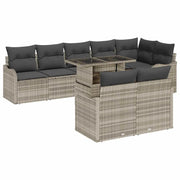 Set Divano da Giardino con cuscino 9 pcs Grigio chiaro