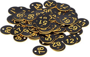 Etichette numerate in ABS - 100 pezzi - Etichette numerate ronde - Diametro foro 4 mm
