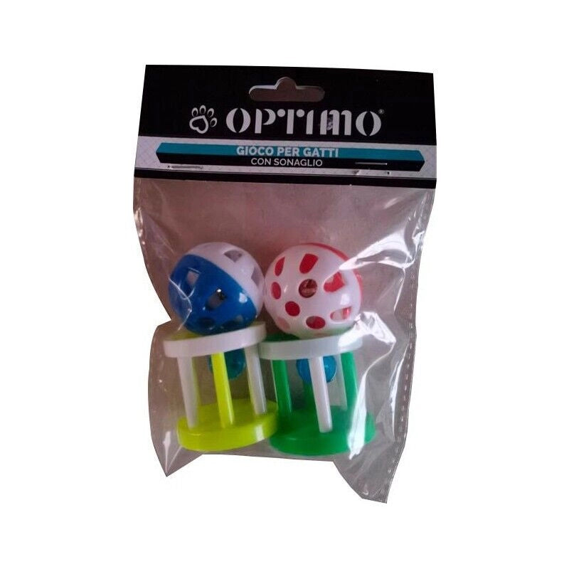 GIOCO PER GATTI CON SONAGLI 4PZ IN COLORAZIONE ASSORTITA OKX