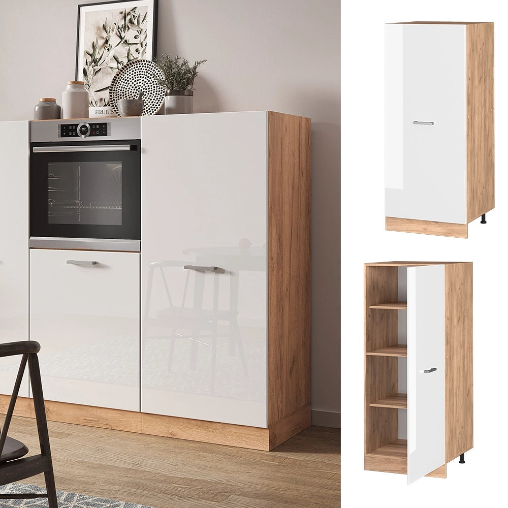 Mobile cucina dispensa R-Line Bianco lucido/Rovere dorato 60 cm Vicco