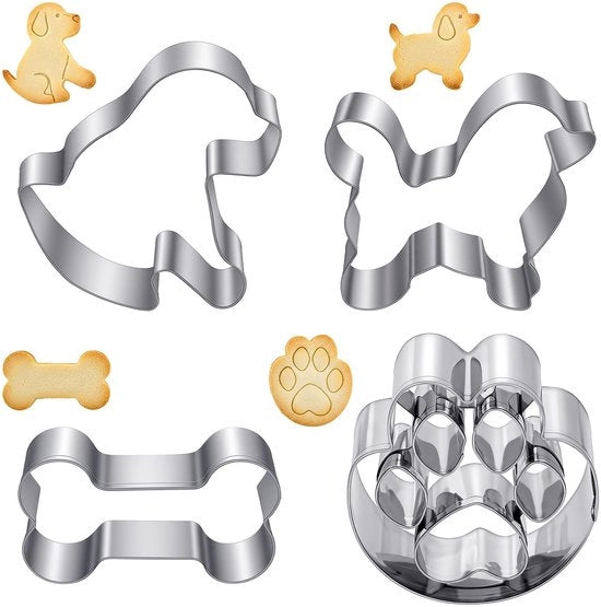 Taglierino per biscotti 4 pezzi - Forme da stampo per gatti/cani/pesci