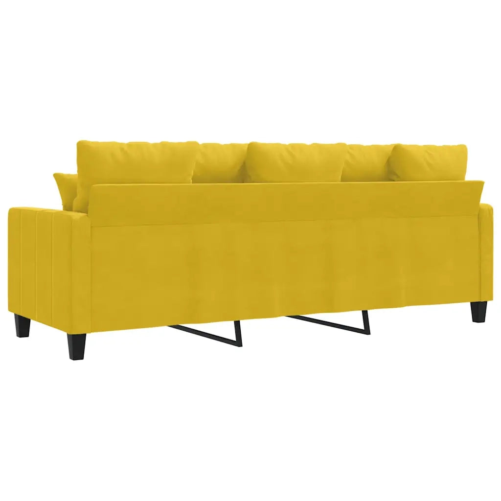 Divano a 3 Posti-Sofa 3 Posti Giallo 180 cm in Velluto 737855
