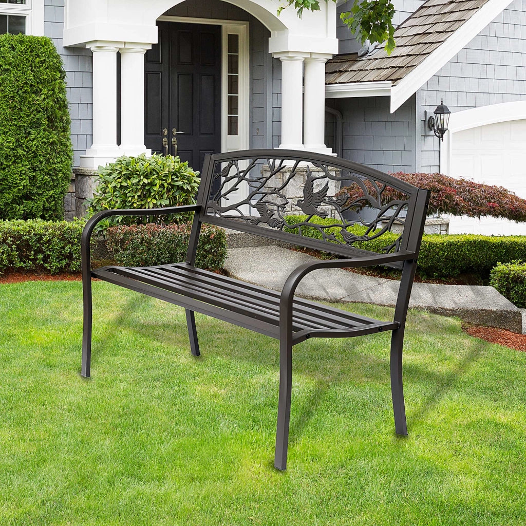 Banc de Jardin 3 Posti ¨C Minimal ¨C Marrone 127x60x85 cm