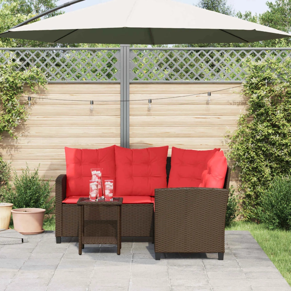 Set di divani da esterno 2 pcs Marrone e Rosso polyrattan 4103878