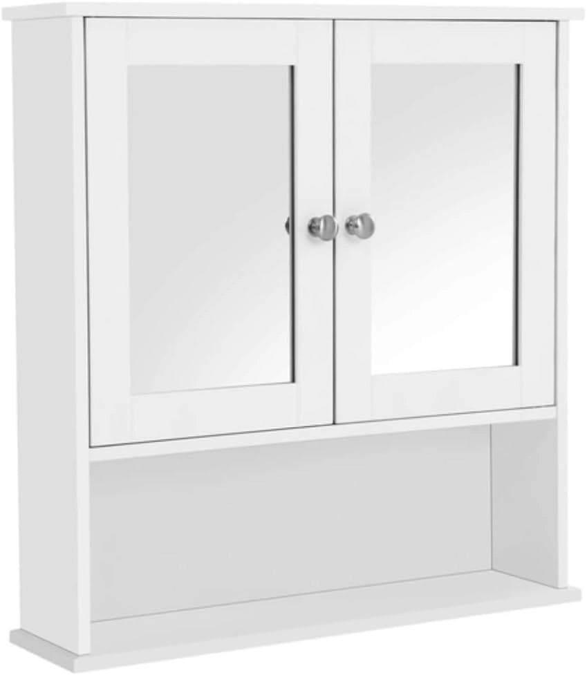 Mobiletto da bagno a parete Valora con specchio bianco | salvaspazio