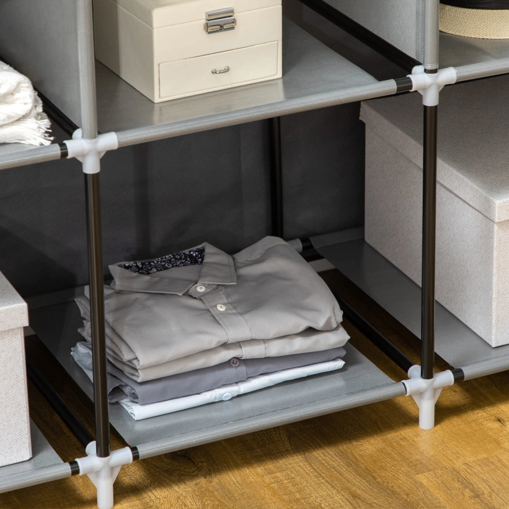 Armadio guardaroba con ante e ripiani ¨C Minimal ¨C grigio