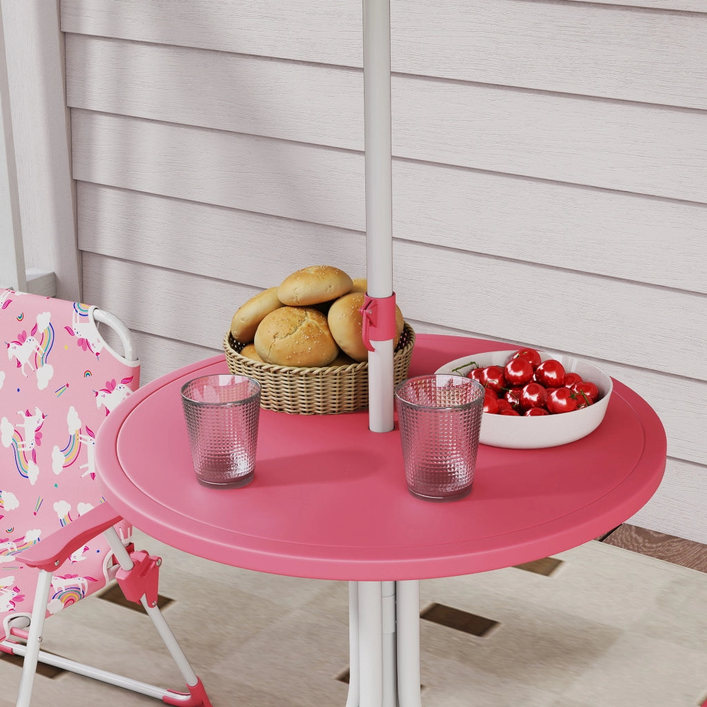 Set Tavolo e Sedie per Bambini con Ombrellone ¨C Minimal ¨C Rosa