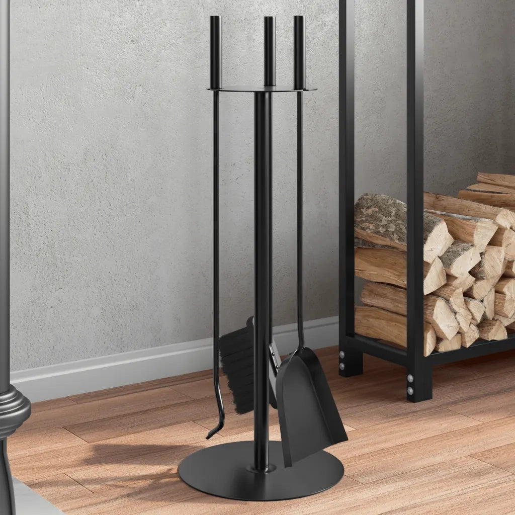 Set di attrezzi per camino 4 pezzi-Kit per camino 22x59 cm in acciaio
