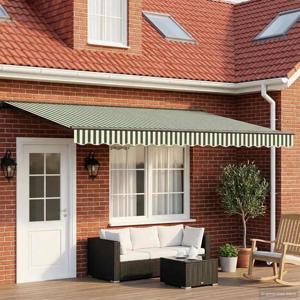 Cornice per Tenda Manuale con LED 4 × 3,5 m 3420875