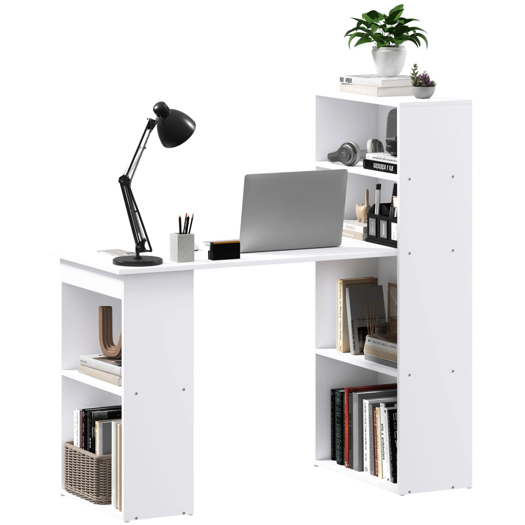 Scrivania con 2 scaffali e 5 ripiani ¨C Minimal ¨C Bianco 120x55x120