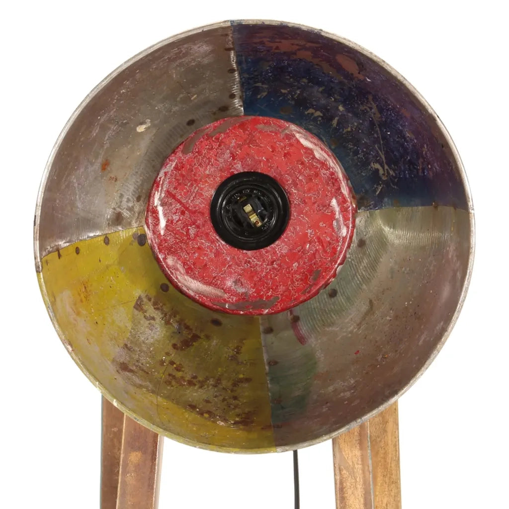 Lampada da Terra Multicolore E27 in Legno Massello di Mango 345037