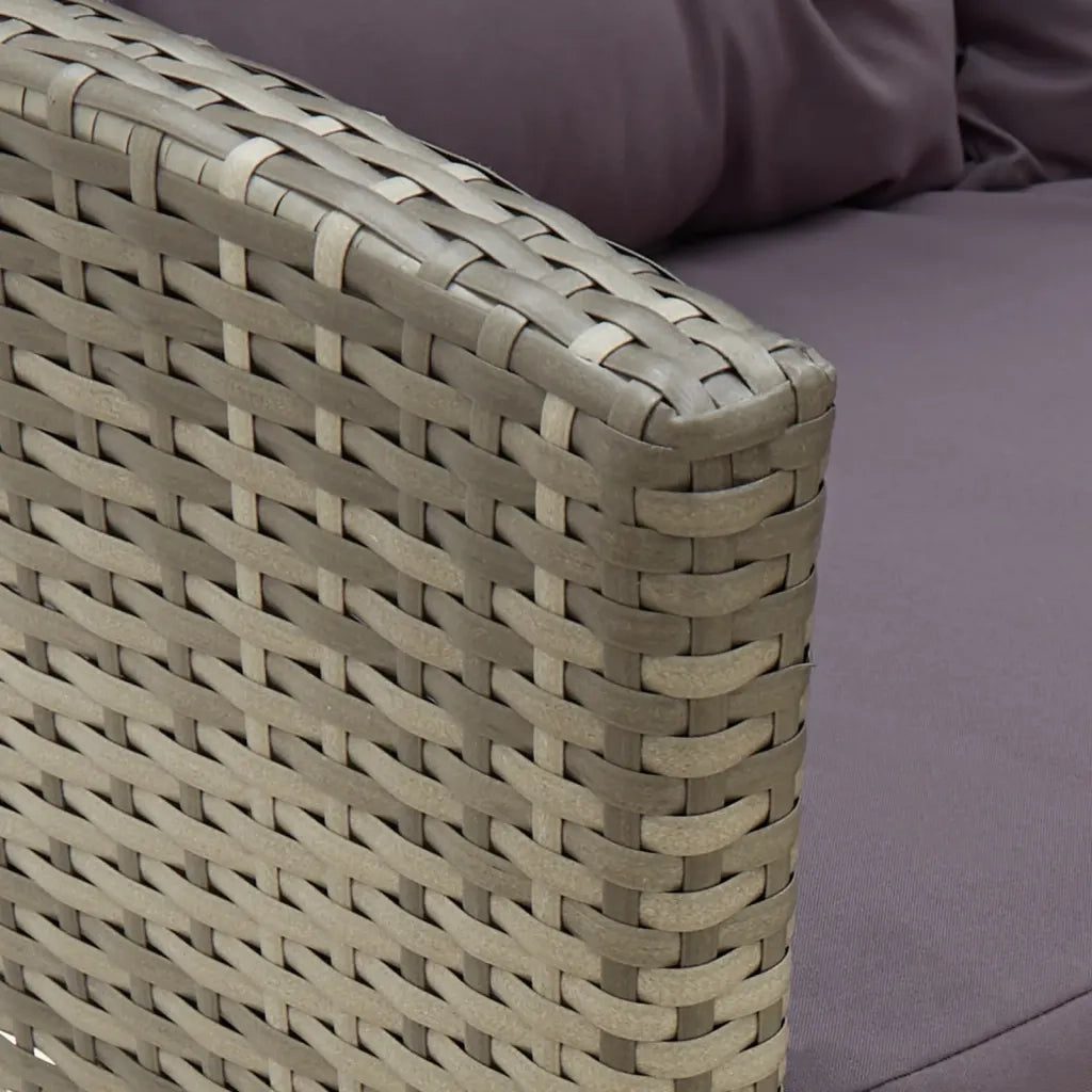 Set Divani da Giardino 2 pz con Cuscini in Polyrattan Grigio 316871