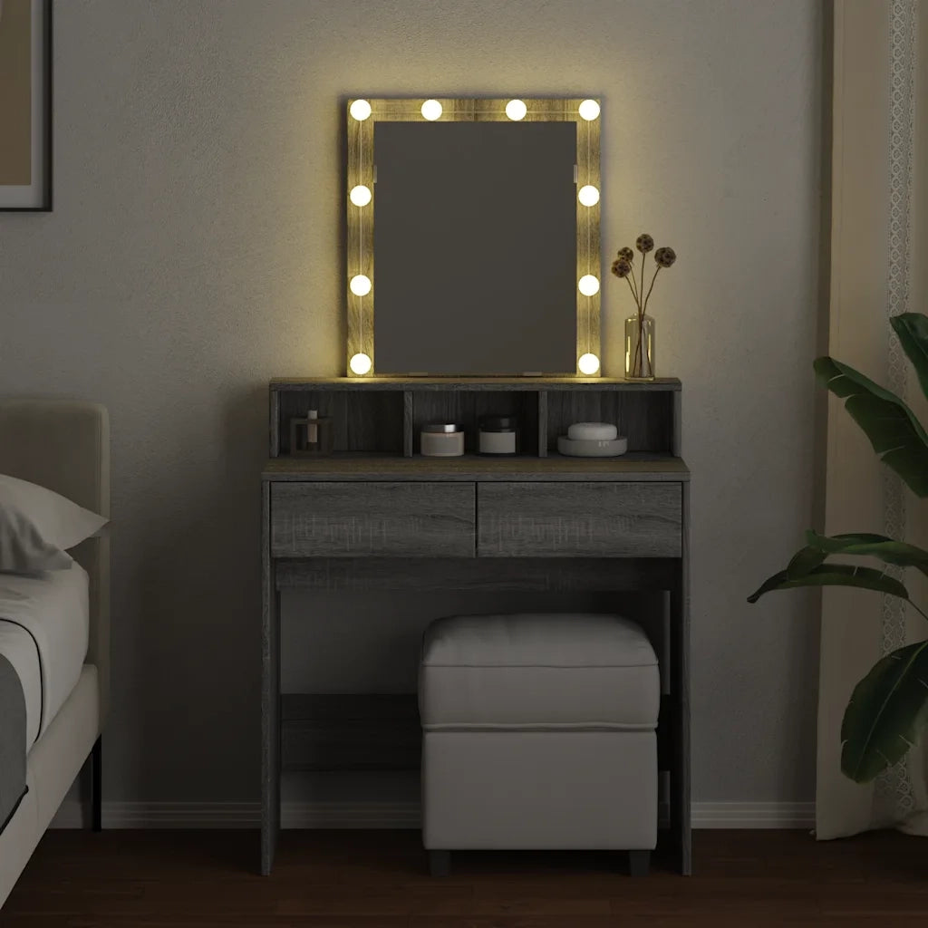 Toeletta con LED Grigio Sonoma 80x41x144,5 cm 848183