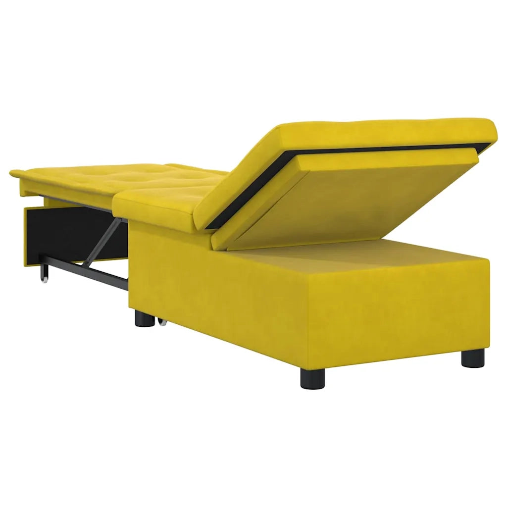 Divano letto Giallo 194 x 67 x 82 cm Velluto 42008601