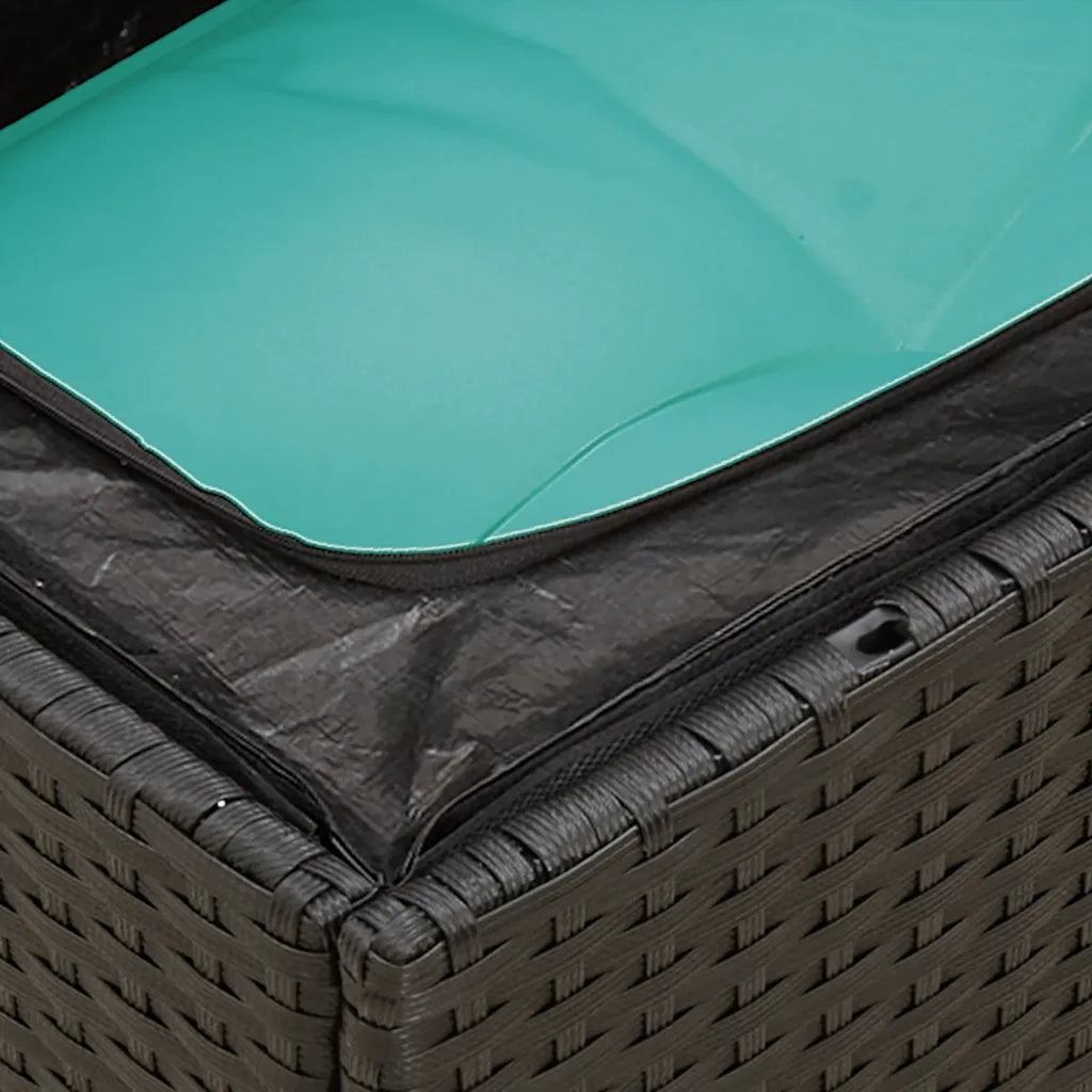 Set Divani da Giardino 12pz con Cuscini Nero in Polyrattan 3256036
