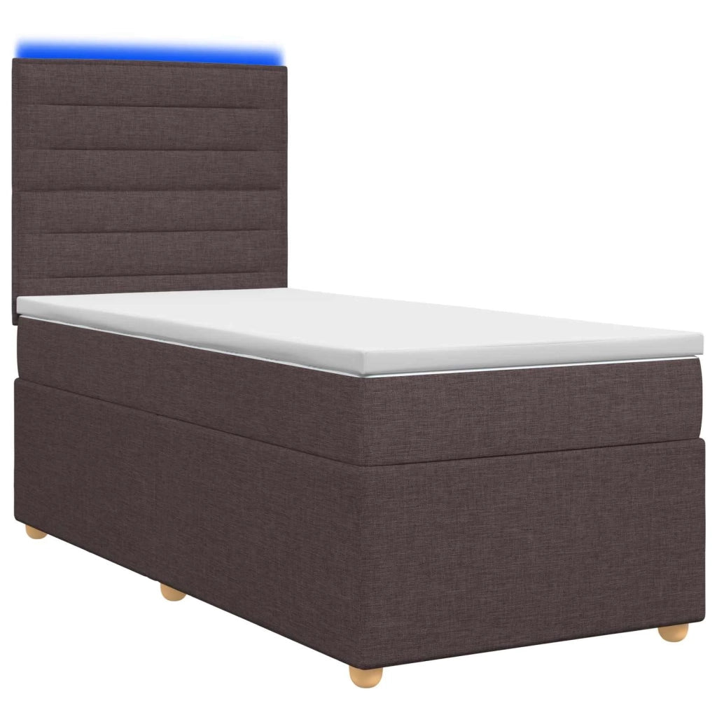 Letto box spring con materasso Marrone Scuro 100 x 200 cm 3455276